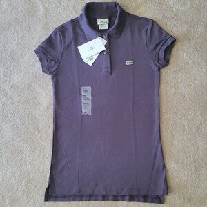 New Lacoste Polo Original Stretch Polo Purple NWT Women's Size 2